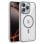 Cool Funda Magnética Transparente con Borde Plata para iPhone 16 Pro Max