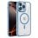 Cool Funda Magnética Transparente con Borde Celeste para iPhone 16 Pro Max