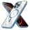 Cool Funda Magnética Transparente con Borde Celeste para iPhone 16 Pro Max