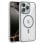 Cool Funda Magnética Transparente con Borde Plata para iPhone 16 Pro