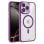 Cool Funda Magnética Transparente con Borde Violeta para iPhone 16 Pro