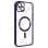 Cool Funda Magnética Transparente con Borde Violeta para iPhone 16 Pro