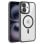 Cool Funda Magnética Transparente con Borde Negro para iPhone 16