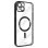 Cool Funda Magnética Transparente con Borde Negro para iPhone 16