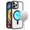 Cool Funda Magnética Transparente con Borde Negro para iPhone 16