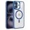Cool Funda Magnética Transparente con Borde Azul Marino para iPhone 16