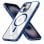 Cool Funda Magnética Transparente con Borde Azul Marino para iPhone 16