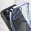 Cool Funda Magnética Transparente con Borde Azul Marino para iPhone 16