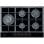Piano cottura a gas butano in vetro Vitrokitchen CG73NB a 5 zone, 70 cm, nero