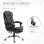 Homcom Silla De Oficina Reclinable Con Altura Ajustable Tapizada En Pu Café