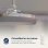 Ventoinha de Teto com Luz Origial AIRBLISS CEILING RETRACTABLE 25WIN 25W 106cm 6 Velocidades Pás Retráteis Comando LED