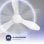 Ventilateur de plafond AIRBLISS CEILING 25WW WIFI d'origine, 106 cm, moteur CC, 25 W, avec éclairage et télécommande, WIFI, blanc