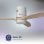 Ventilateur de plafond original AIRBLISS CEILING 25WWOOD WIFI, 132 cm, moteur CC, 25 W avec lumière et télécommande, WIFI, bois