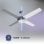Ventilateur de plafond original AIRBLISS CEILING 25WIN WIFI, 106 cm, moteur CC, 25 W, avec éclairage et télécommande, WIFI, acier inoxydable