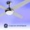 Ventilateur de plafond original AIRBLISS CEILING 25WIN WIFI, 106 cm, moteur CC, 25 W, avec éclairage et télécommande, WIFI, acier inoxydable