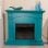 Cheminée Électrique Sined Cetona Cadre MDF Sol Bleu Turquoise