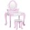Zonekiz Toucador de Brincar com Banco e Espelho 65,5x46x93cm 3-6 Anos Rosa