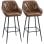 Homcom 835-777V00BN Conjunto de 2 Bancos Altos com Estofos PU 50x47,5x102,5cm