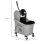 Homcom Cubo De Fregona Con Ruedas Capacidad De 36l 54x41x91,5 Cm Gris
