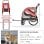 Pawhut Remolque De Bicicleta Perros Con Puertas Bandera Y 6 Reflectores Rojo