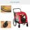 Pawhut Remolque De Bicicleta Perros Con Puertas Bandera Y 6 Reflectores Rojo
