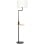 Homcom Lámpara De Pie Mesita Casquillo E27 Máx. 40w Pantalla De Lino Ø40x168 Cm