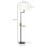 Homcom Lámpara De Pie Mesita Casquillo E27 Máx. 40w Pantalla De Lino Ø40x168 Cm