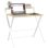 Homcom Mesa De Escritorio Plegable Con Estante 81,5x70x84 Cm Natural Y Blanco