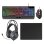 Mars Gaming MCP124PRO Combo RGB 4en1 Teclado H-Mech Ratón Auriculares Alfombrilla Francés Negro