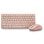 NGS Fantasy Kit Teclado + Ratón Multifunción Recargables y Silenciosos 12 Teclas Multimedia Rosa