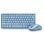NGS Fantasy Kit Teclado + Ratón Multifunción Recargables y Silenciosos 12 Teclas Multimedia Azul