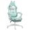 Homcom Silla Gaming Con Orejas Altura Ajustable Reposapiés Retráctil Azul Claro