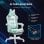 Homcom Silla Gaming Con Orejas Altura Ajustable Reposapiés Retráctil Azul Claro