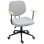 Homcom Silla De Oficina Con Reposabrazos De Madera Y Altura Ajustable Gris