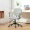 Homcom Silla De Oficina Con Reposabrazos De Madera Y Altura Ajustable Gris