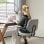 Homcom Silla De Oficina Con Reposabrazos De Madera Y Altura Ajustable Gris