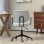 Homcom Silla De Oficina Con Reposabrazos De Madera Y Altura Ajustable Gris