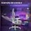 Homcom Silla Gaming Reclinable Con Altura Ajustable Gris Claro Y Blanco