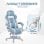 Homcom Silla Gaming Reclinable Con Reposapiés Retráctil Soporte Lumbar Azul
