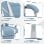 Homcom Silla Gaming Reclinable Con Reposapiés Retráctil Soporte Lumbar Azul