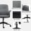 Homcom Silla De Oficina Giratoria Con Altura Ajustable Carga 120 Kg Gris Negro
