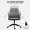 Homcom Silla De Oficina Giratoria Con Altura Ajustable Carga 120 Kg Gris Negro