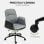 Homcom Silla De Oficina Giratoria Con Altura Ajustable Carga 120 Kg Gris Negro