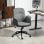Homcom Silla De Oficina Giratoria Con Altura Ajustable Carga 120 Kg Gris Negro
