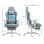 Homcom Silla Gaming Reclinable Con Altura Ajustable Gris Claro Y Azul