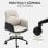 Homcom Silla De Oficina Giratoria Con Altura Ajustable Carga 120 Kg Beige Negro