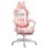 Homcom Silla Gaming Con Orejas Altura Ajustable Reposapiés Retráctil Rosa