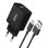 Caricabatterie universale USB 2.4A nero + cavo USB a Micro-USB