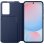 Étui portefeuille Samsung Smart View avec porte-cartes bleu foncé pour Galaxy S24 FE