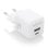 Chargeur Aisens ASCH-25W2P014-W 25 W GaN 1 x USB-C PD3.0 QC4.0 1 x USB-A QC3.0 Blanc
